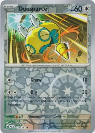 Prismatic Evolutions Dunsparce #079/131 reverse holo